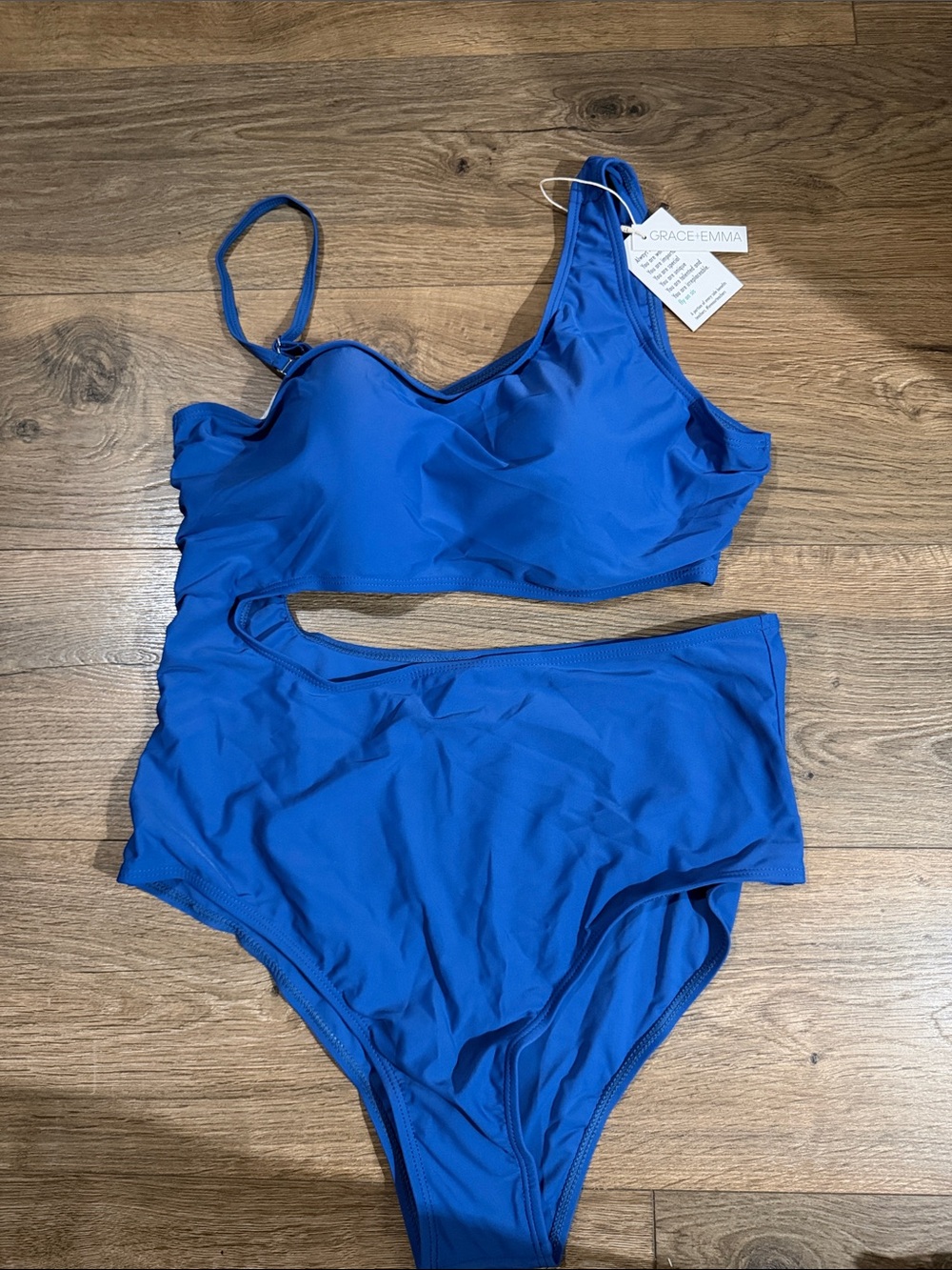 Grace + Emma Electric Blue Cutout Bikini Set size 2X
